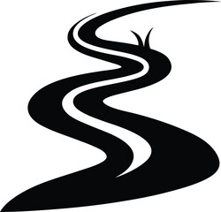 winding road vector illustration