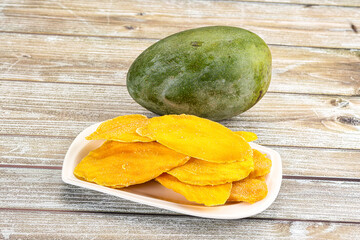Dry sweet yellow mango snack