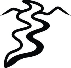 mountain line art vector illustration transparent background