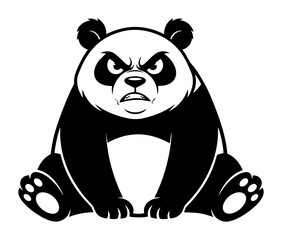angry panda bear mascot sitting cartoon character vector