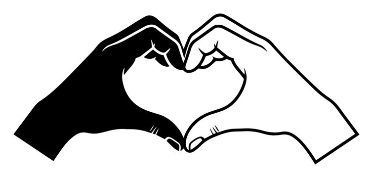hands making heart shape love and unity symbol vector icon