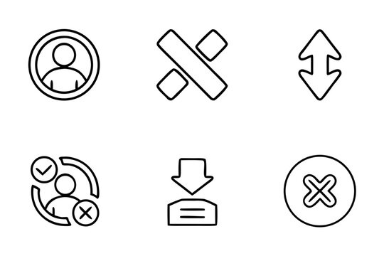 UX and onboarding icon set featuring user actions in flat style