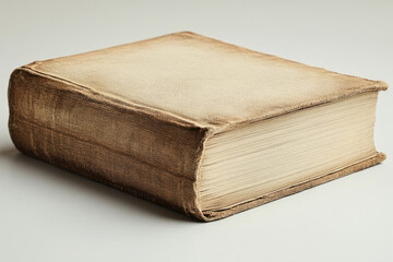 Obraz premium Minimalistic Blank Book Cover with Worn Texture and Neutral Tones