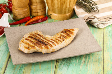 Grilled Turkey fillet breast served sauce