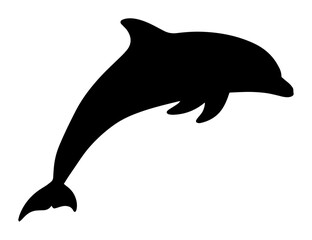 jumping dolphin silhouette vector illustration