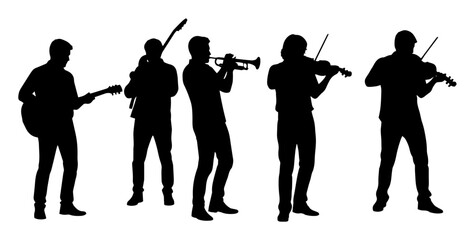 violinist silhouette set vector illustration © Camel