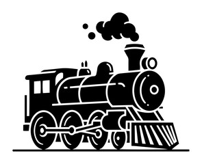 steam locomotive train silhouette vector illustration © Camel