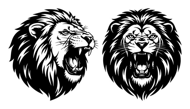 roaring lion head vector illustration