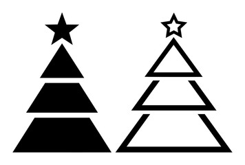 Fototapeta premium minimal christmas tree icon set vector illustration