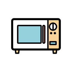 シンプルな電子レンジのベクターイラスト｜背景透過で描かれた家庭用家電デザイン