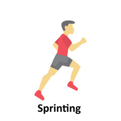 Sprinting Vector Icon which can easily modify or edit