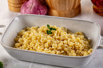 Boiled ptitim grain wheat pasta