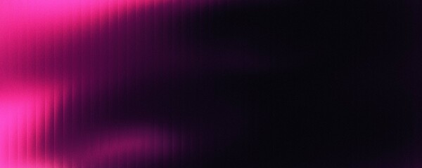 Abstract pink light in the dark glossy background with striped effect. Refraction of wavy striped glass.