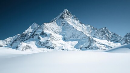 Obraz premium Snowy alpine peak under clear sky