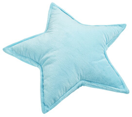 soft pillow in shape of star on white background