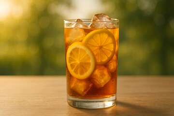 レモンスライス入りアイスティー｜Iced Tea with Lemon Slices