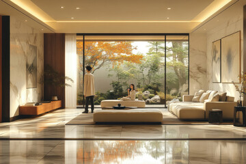 Marble and Minimalism Define This Tranquil Interior