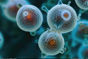 Highly Detailed Image Depicting Bacteria Reproducing in Science