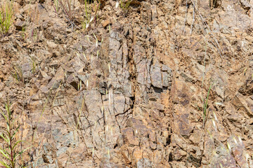 Weathering / Weathered; MIDDLE TOPANGA FORMATION, Basaltic volcanic rocks. Mount Hollywood Trail,...