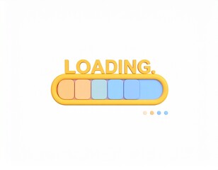 loading 3d rendering isolated on white background cartoon plastic style icon