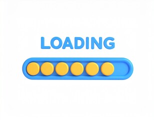 loading 3d rendering isolated on white background cartoon plastic style icon