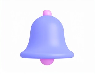 notification bell 3d rendering isolated on white background cartoon plastic style icon
