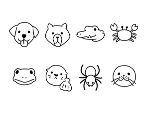 生き物のイラスト＿線画