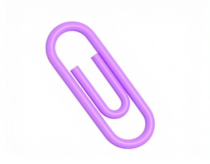 paper clip 3d rendering isolated on white background cartoon plastic style icon