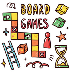 vector set with board game elements