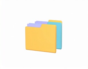folder file 3d rendering isolated on white background cartoon plastic style icon