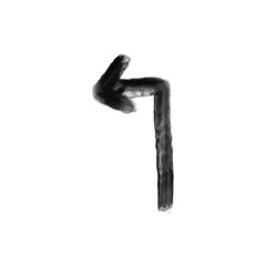 Doodle black arrow on transparent background. PNG