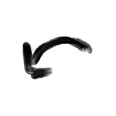 Doodle black arrow on transparent background. PNG