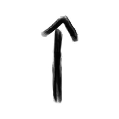 Doodle black arrow on transparent background. PNG