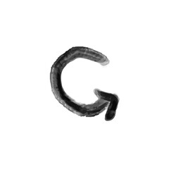 Doodle black arrow on transparent background. PNG