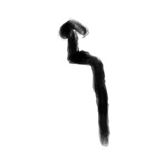 Doodle black arrow on transparent background. PNG