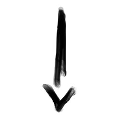 Doodle black arrow on transparent background. PNG