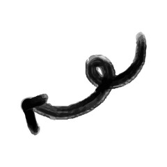Doodle black arrow on transparent background. PNG