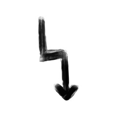 Doodle black arrow on transparent background. PNG