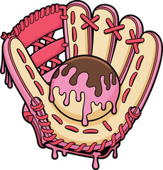 Baseball Glove Melting Ice Cream Drip