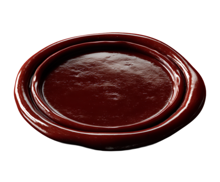 Shiny Red Brown Wax Seal Stamp Design Letter Sealing Concept Craft on transparent background