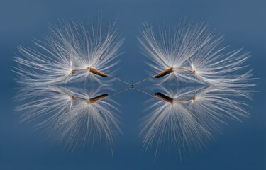 Naklejka premium Abstract Seed Pods Dancing in the Blue Sky