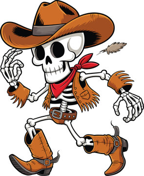 Dabbing Skeleton Cowboy