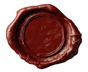 Sealing Wax Stamp Texture Red Seal of Approval Confidential Letter Vintage on transparent background