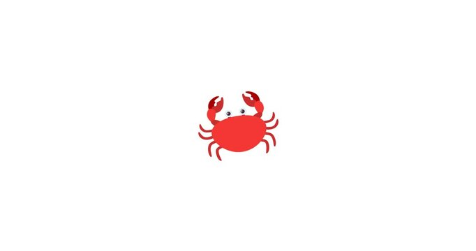 Animated icon of a crab, representing sea life, marine creatures, and coastal environments. Ideal for seafood businesses, marine projects, ocean-themed designs, aquariums, and zodiac symbols like Canc