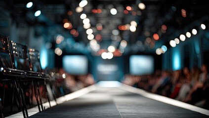 Fototapeta premium Fashion Show Runway with Bright Stage Lighting