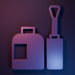Purple Bottle of nail polish icon isolated on purple-blue background. Minimalism concept. 3D render illustration