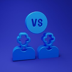 Blue Football or soccer player icon isolated on blue background. Minimalism concept. 3D render illustration