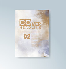 Cards with watercolor background. Design for your cover, date, postcard, banner, logo.