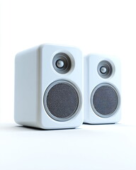 Obraz premium pair of modern wireless speakers, clean white background