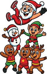 Santa Claus Performing Aerial Gymnastics